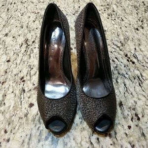 Gianni Bini Silver Peep Toe Heels
